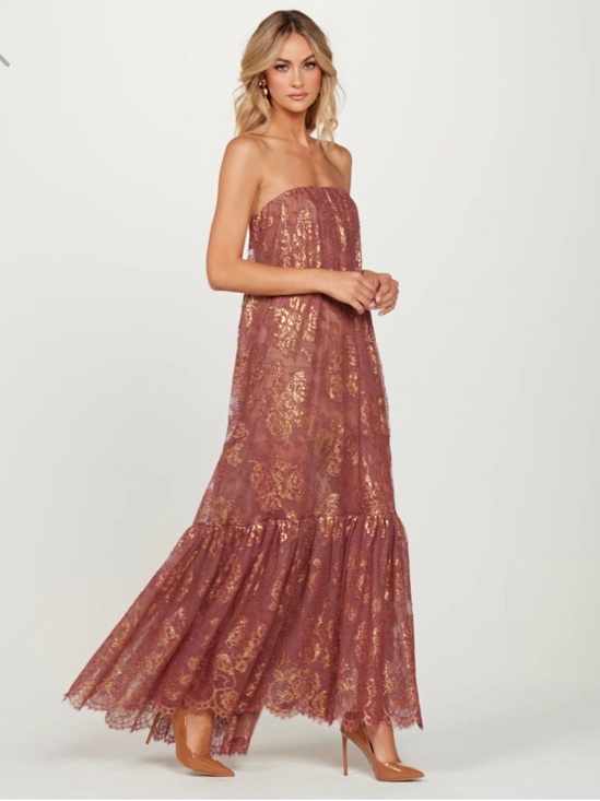 Helsi Dresses & Skirts - Helsi Cara Strapless Metallic Lace Maxi Dress in  Mauve /Gold Size XS Preloved